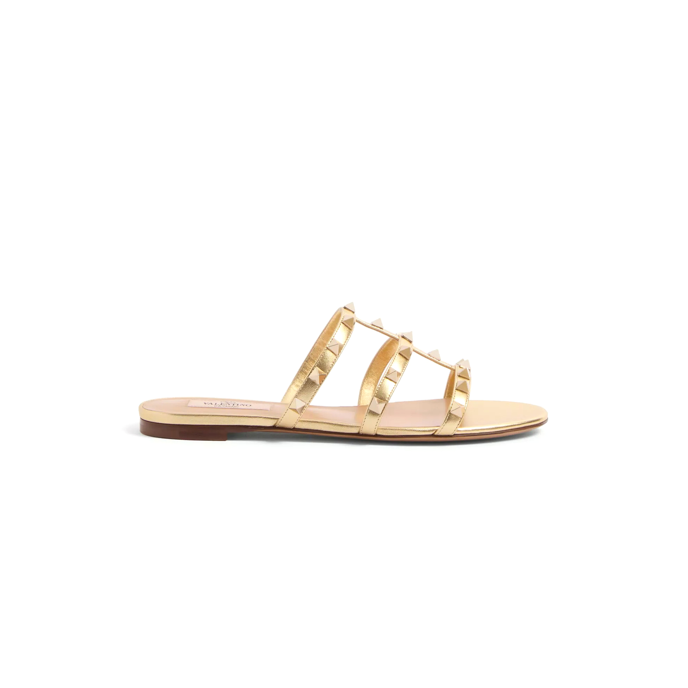 VALENTINO ROCKSTUD LAMINATED NAPPA SLIDE SANDAL 6W2S0C49QKH_I8M VALENTINO ROCKSTUD LAMINATED NAPPA SLIDE SANDAL 6W2S0C49QKH_I8M